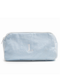 Blue Seersucker Make Up Bag