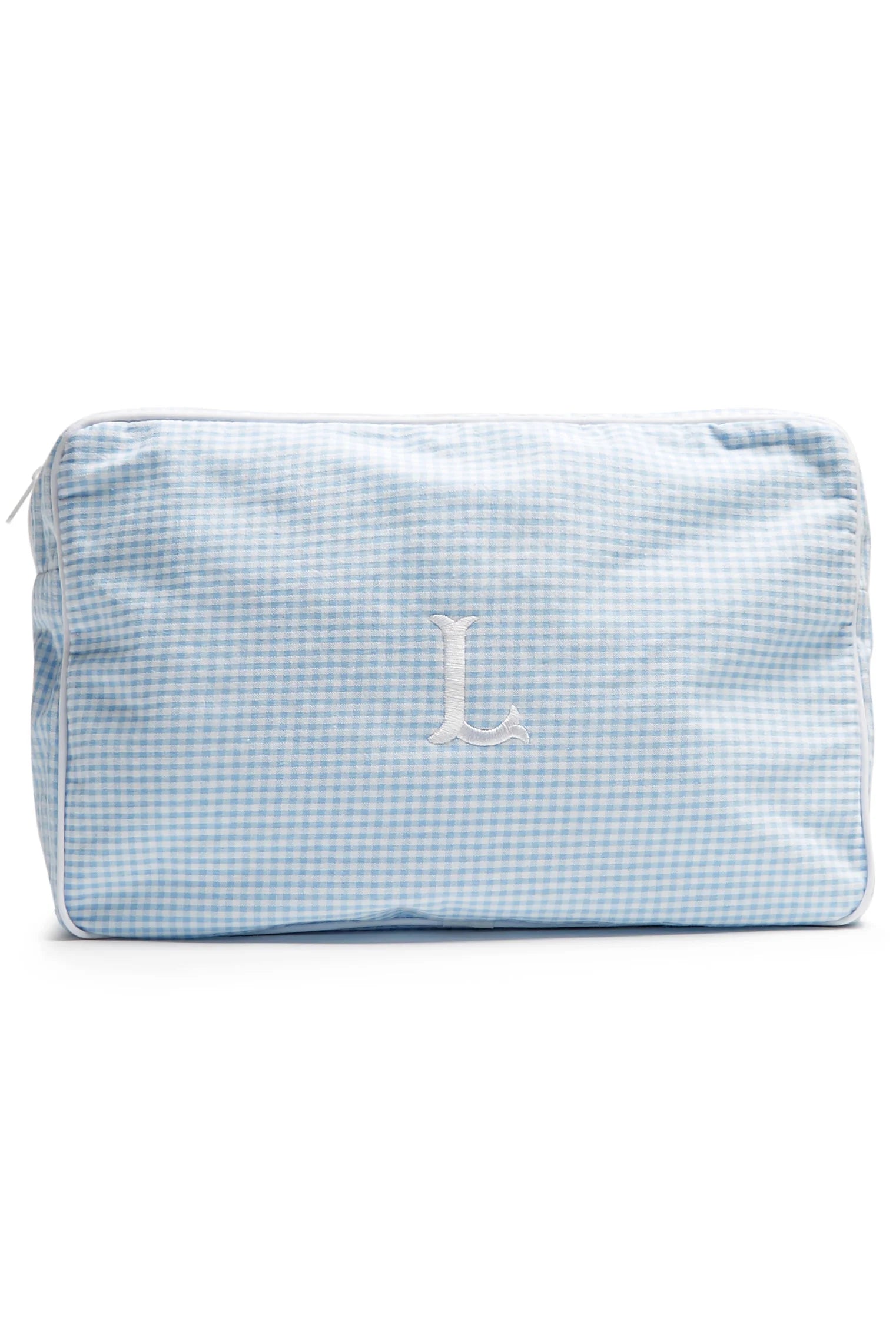 Item 18: Blue Seersucker Sponge Bag