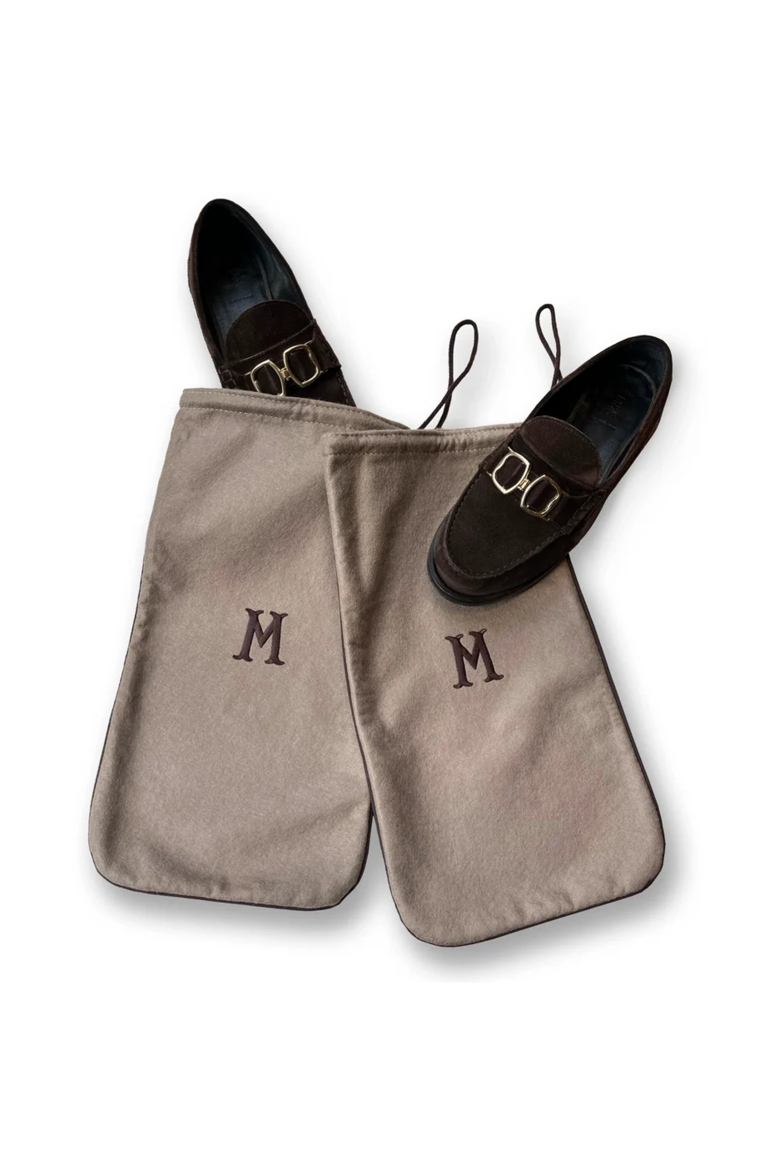 Cord/Brown Pair of Shoe Bags