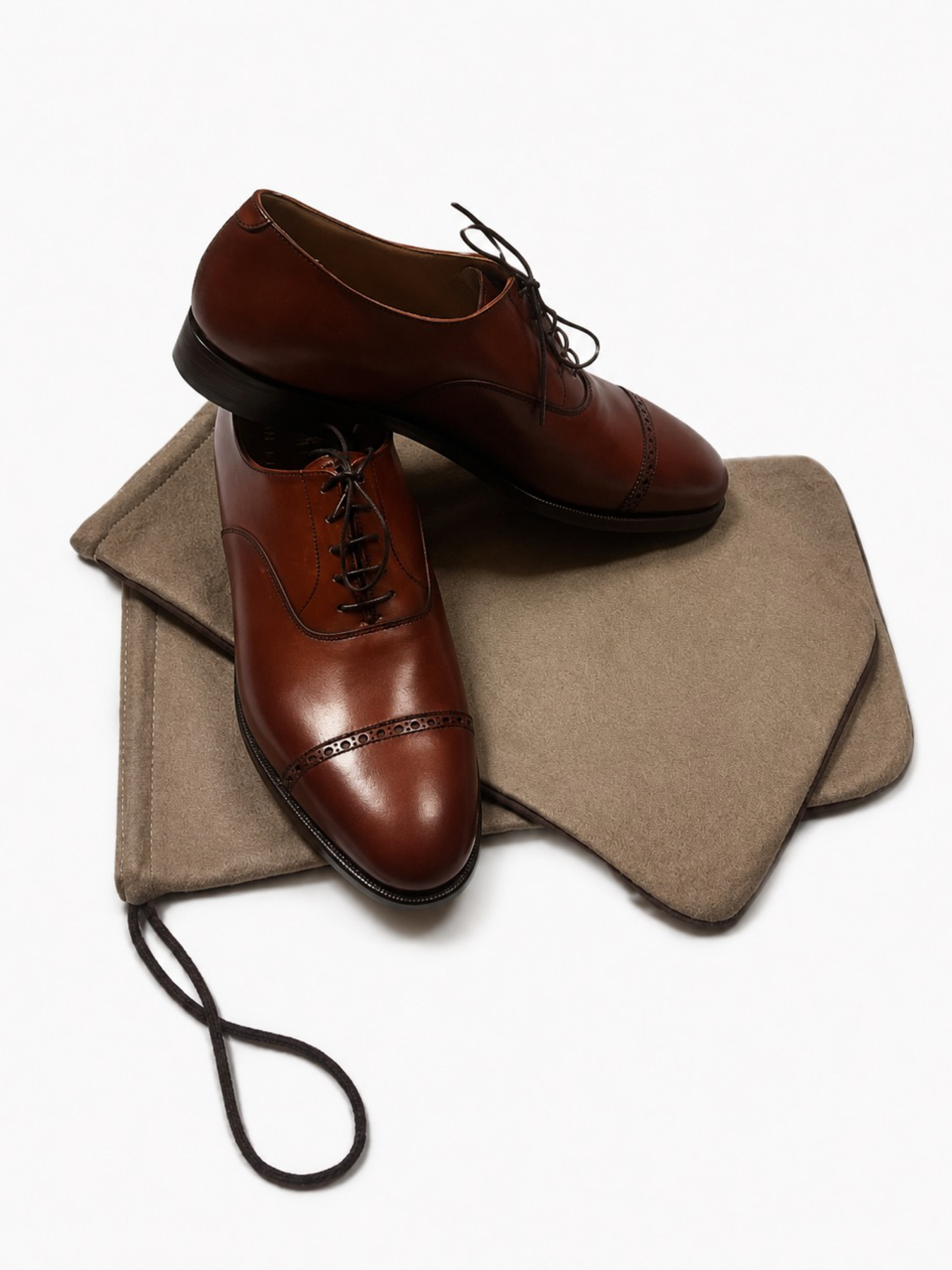 Cord/Brown Pair of Shoe Bags