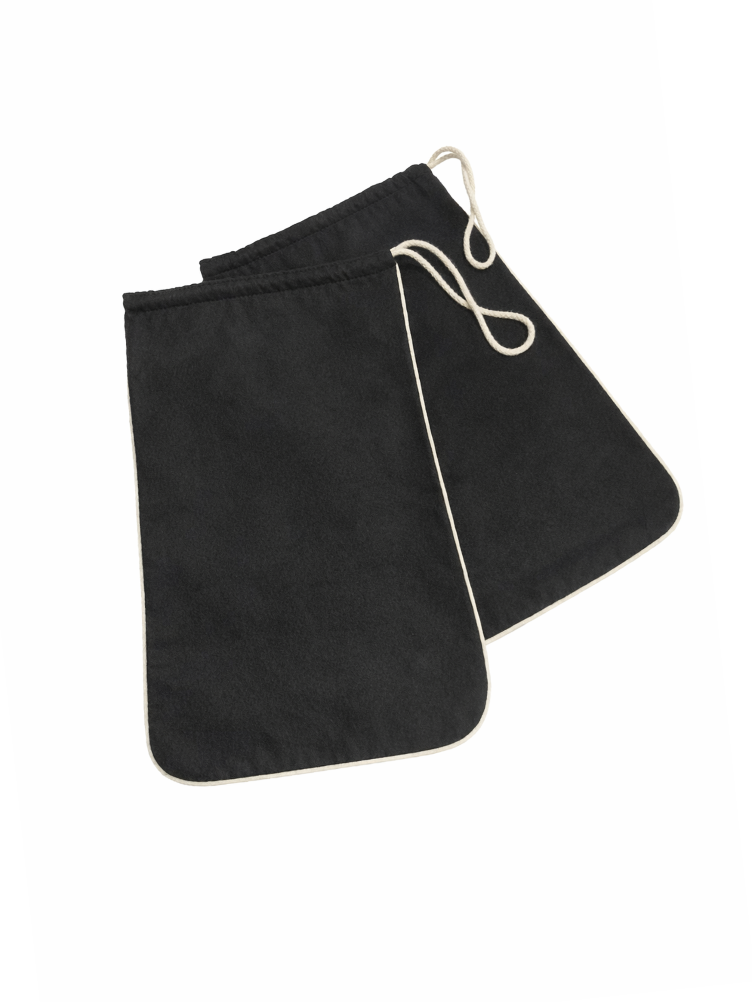 Black/Ivory Pair of Shoe Bags