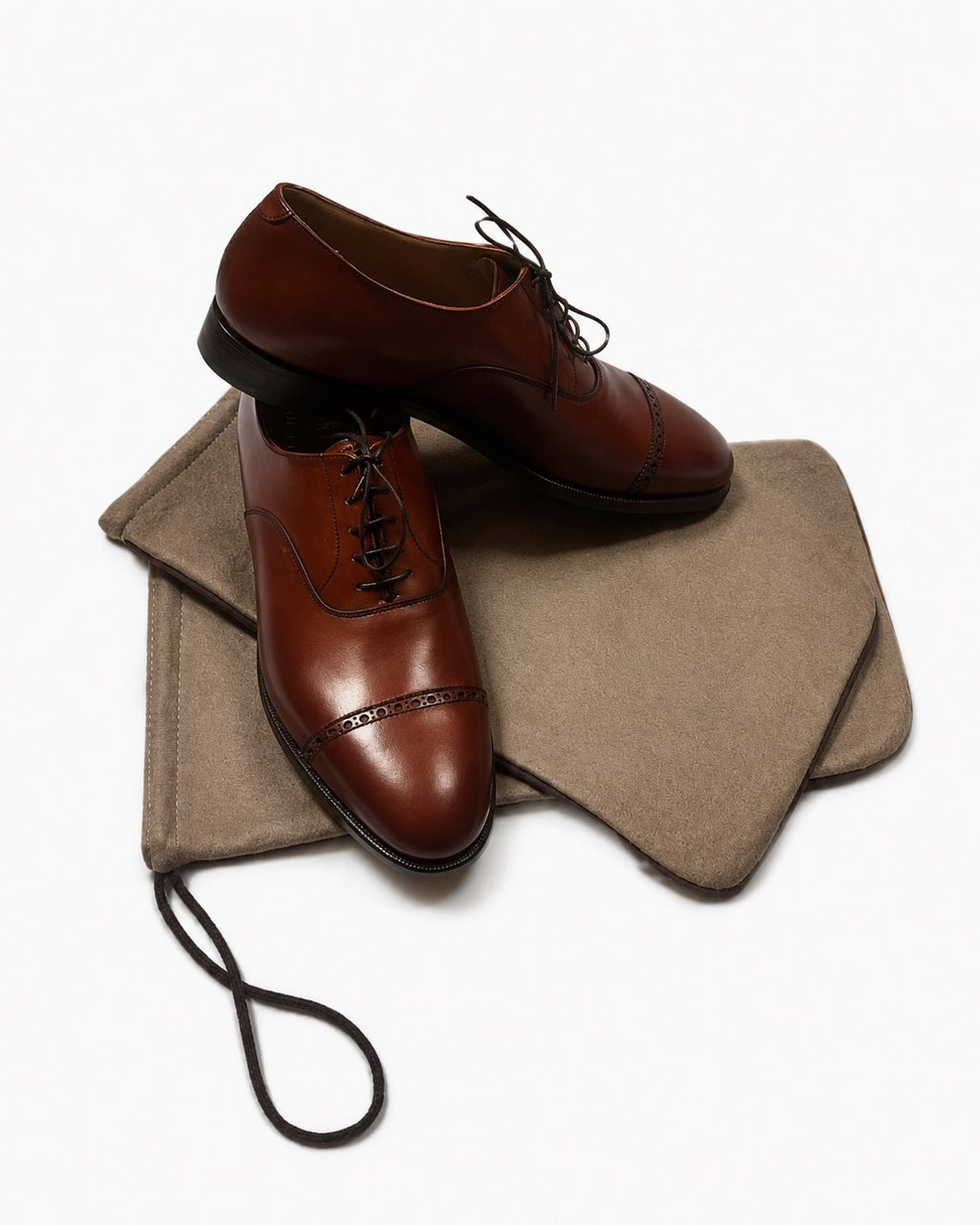 Cord/Brown Pair of Shoe Bags