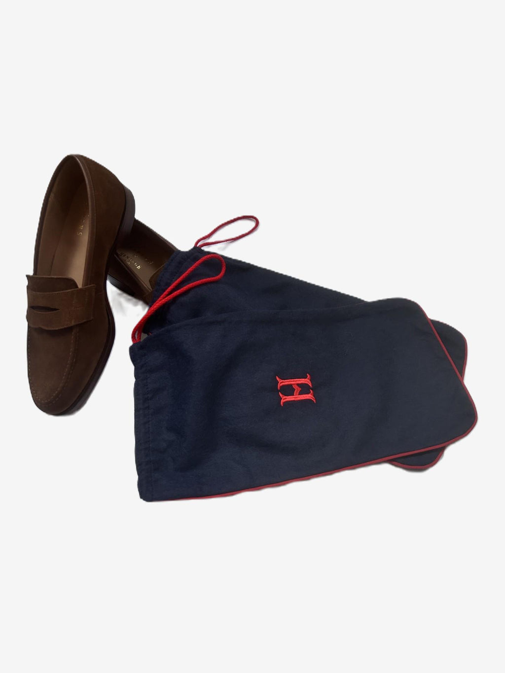 Navy/Red Pair of Shoe Bags