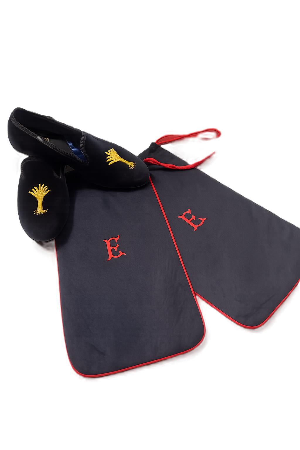 Navy/Red Pair of Shoe Bags