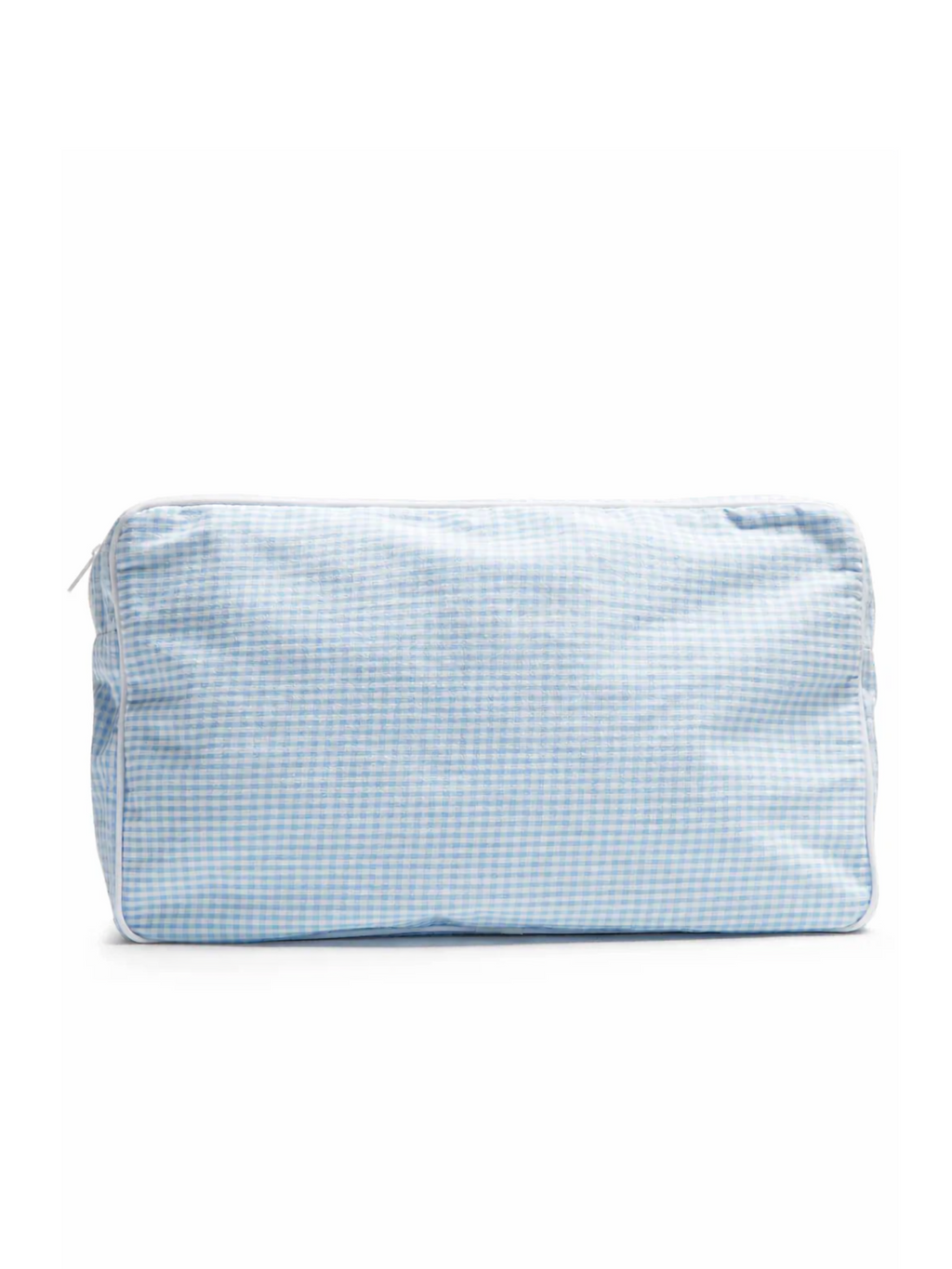 Large Blue Seersucker Wash Bag