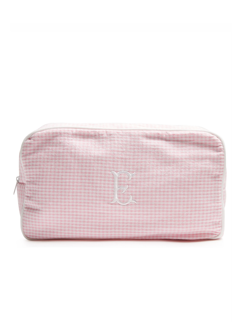 Medium Pink Seersucker Wash Bag