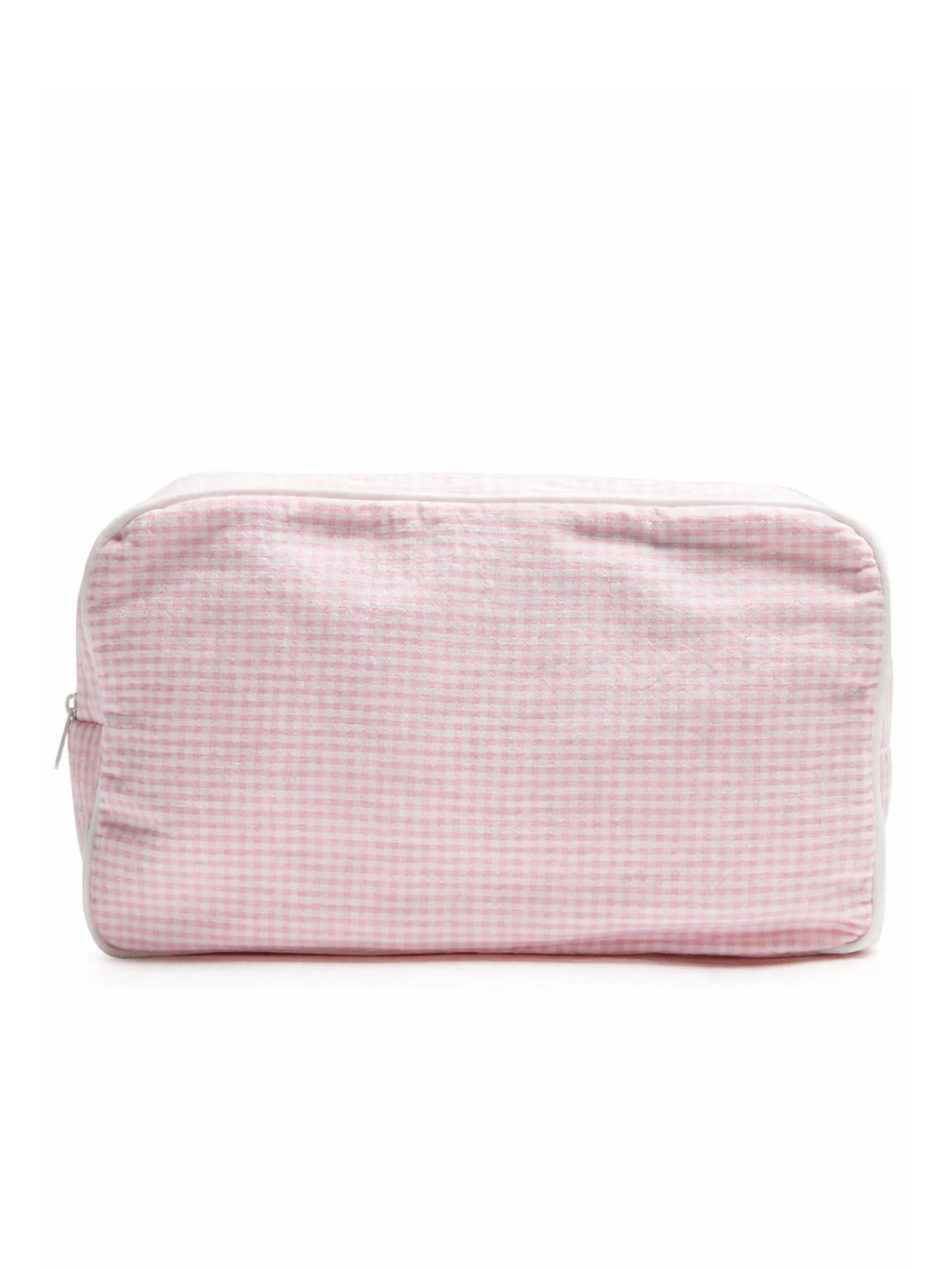 Medium Pink Seersucker Wash Bag
