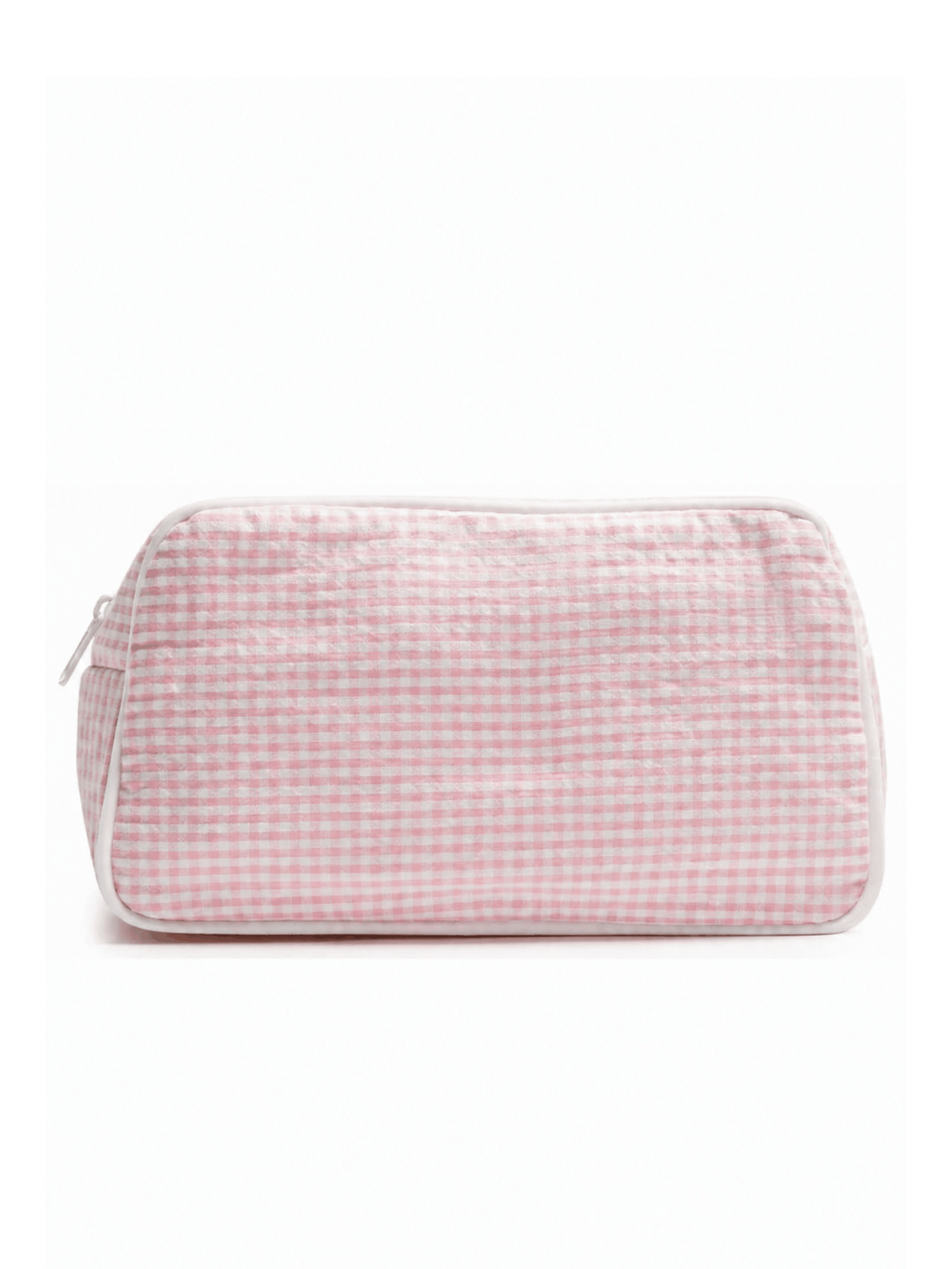 Pink Seersucker Make Up Bag