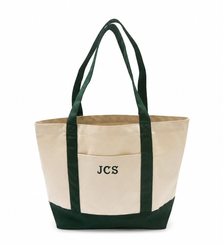 Green and Cream Tote Bag