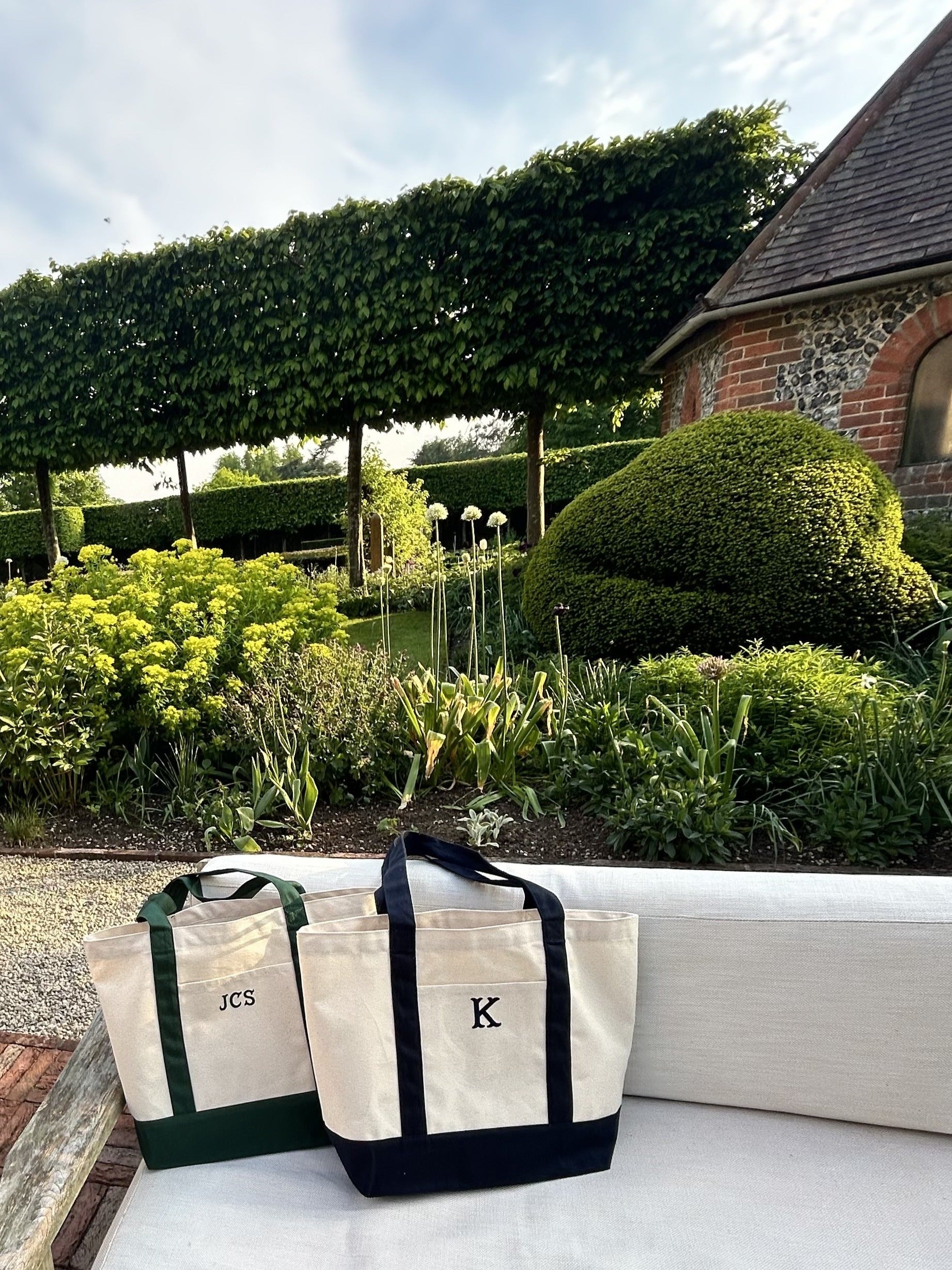 Navy and Cream Tote Bag