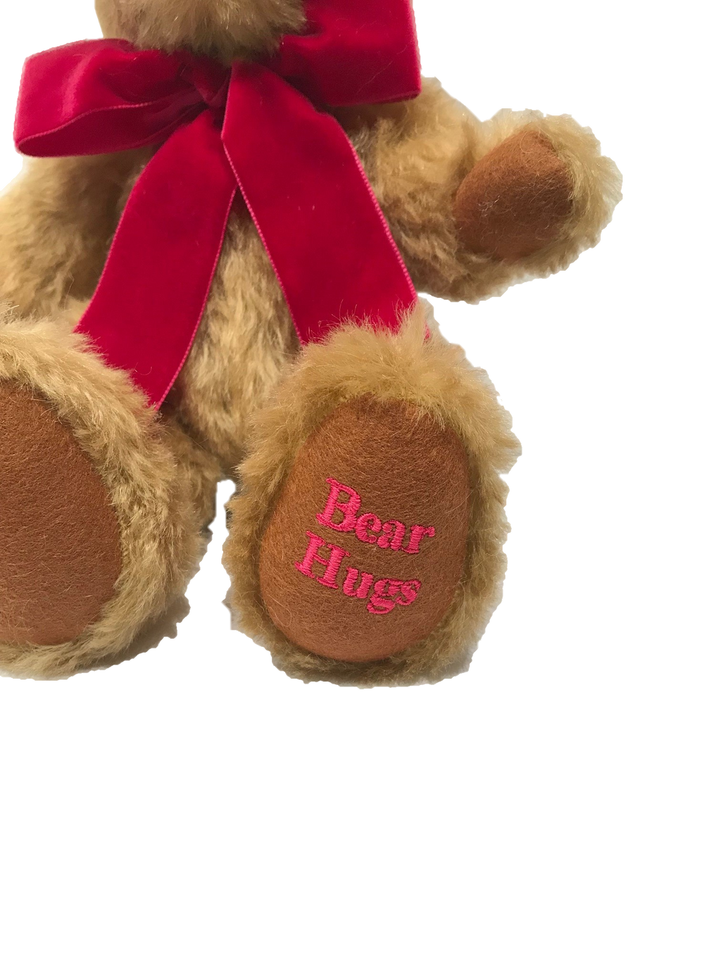 'Bear Hugs' Teddy Bear, Dark Pink Ribbon