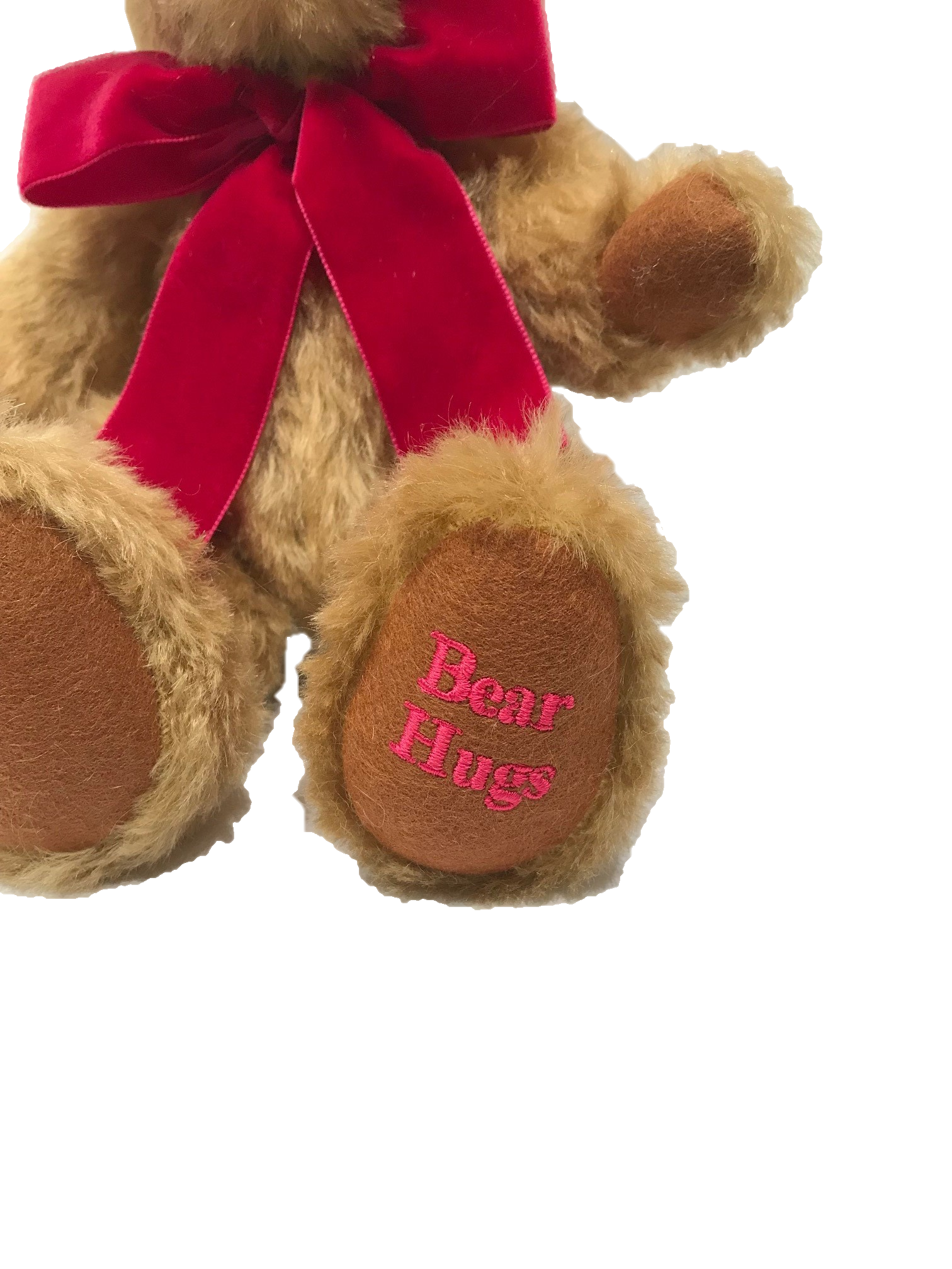 'Bear Hugs' Teddy Bear, Dark Pink Ribbon