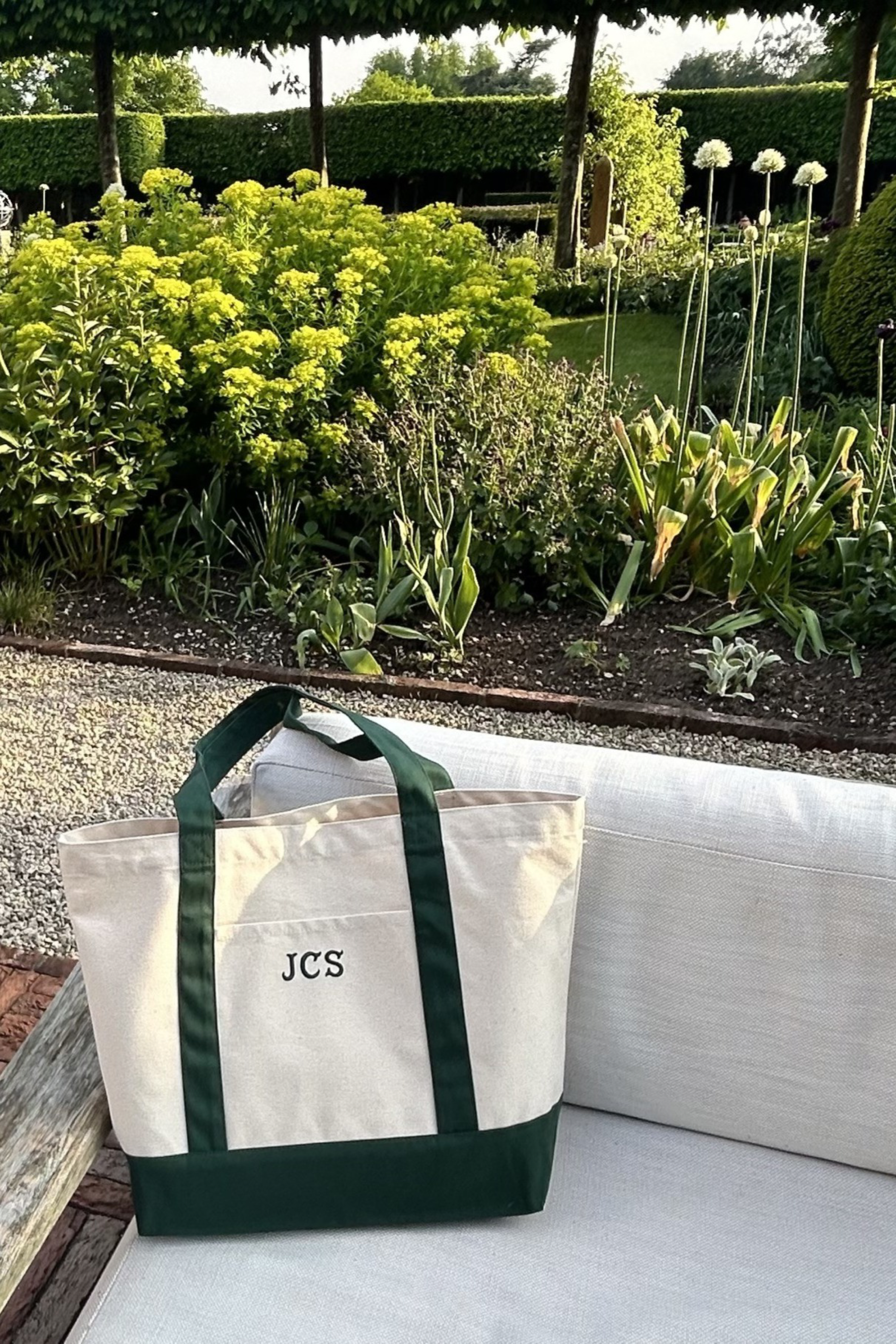 Green and Cream Tote Bag